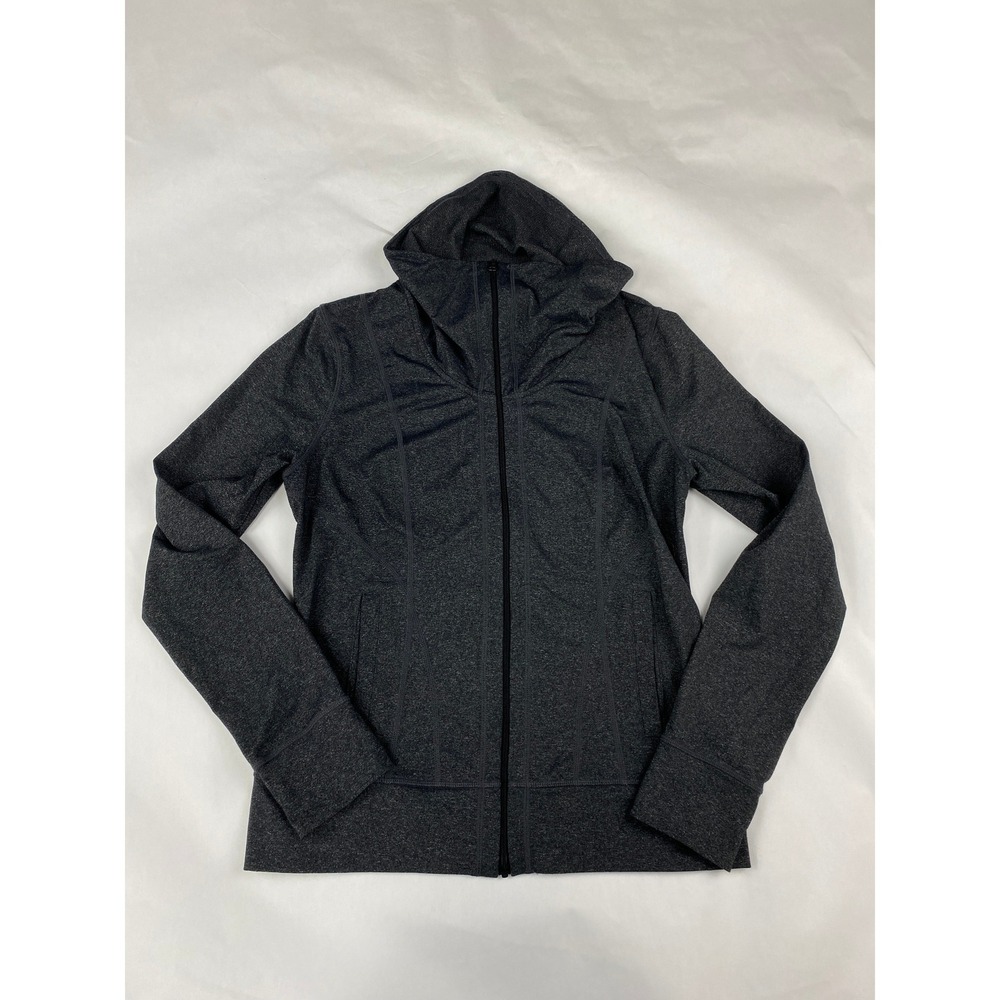 Prana Sweatshirt Women's Size M Gray Full Zip Funnel Neck